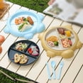 thumbnail image 3 of Turtle Shaped Tableware Set For Kitchen And Dining Table Car Dinner Tray Fiber Plastic For Boys And Girls With Separate Plates Cutlery And Fork And Chopstick, 3 of 5
