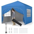 thumbnail image 1 of Costway Abri Instantané 10 X 10 Pi pour l'Extérieur, Installation Facile, Pare-Soleil avec Sac à Roulettes, Bleu, 1 of 10