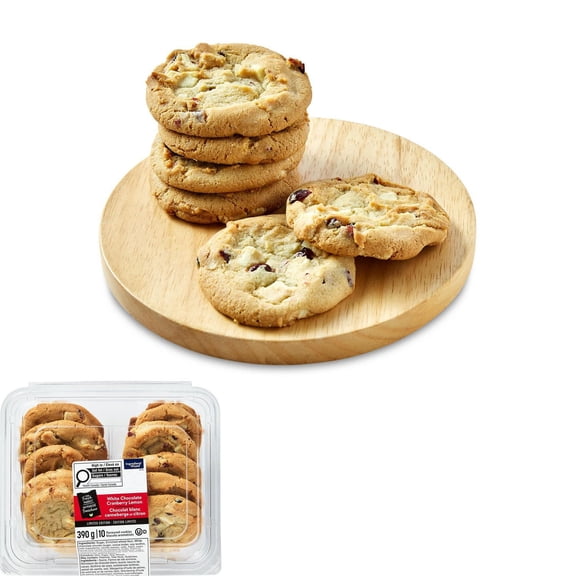 Biscuits au chocolat blanc, aux canneberges et au citron Mon marché fraîcheur 390 g
