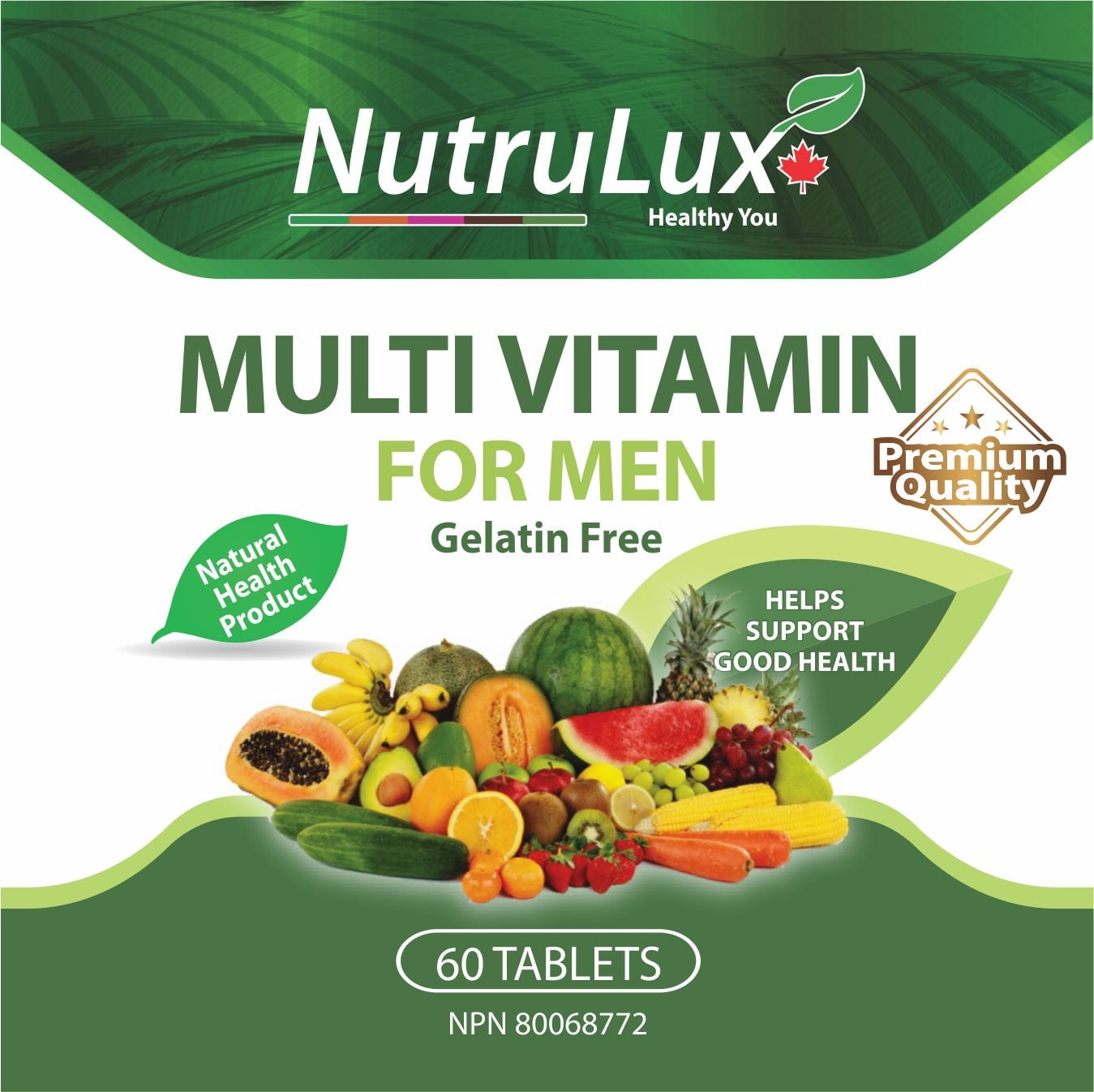 Multivitamin For Men ( 60 mg Vitamin C ) Halal Gelatin Free Tablets