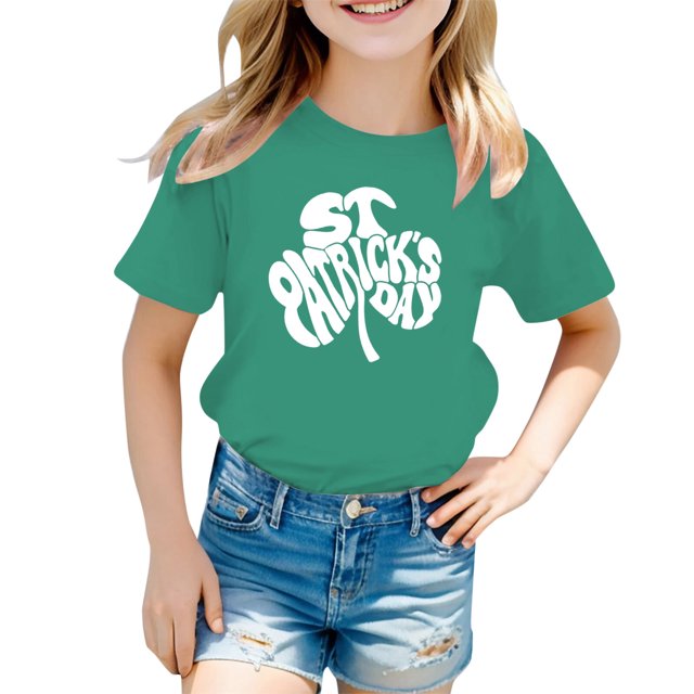 Chat et Veste pour Danse Imprimé St. Pat Col Rond Manches Courtes pour Filles