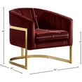 thumbnail image 5 of Meridian Furniture Carter Burgundy Velvet Accent Chair with Gold Base, 5 of 5