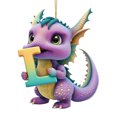 thumbnail image 2 of Fridja Personalized Dinosaur Christmas Ornament 26 Letters Hanging Pendant Ornaments 2024 Plastic Initial Monogram Xmas Tree Decorations with Hanging Rope Unique Customized Fun Gift for Kids (L), 2 of 4
