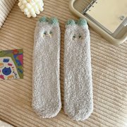 1 Pair Fuzzy Socks Ear Design Tube Socks Cute Animal Socks Fluffy Soft Winter Warm Socks Christmas Easter Giftsfor Women Sports Socks Sock Brown