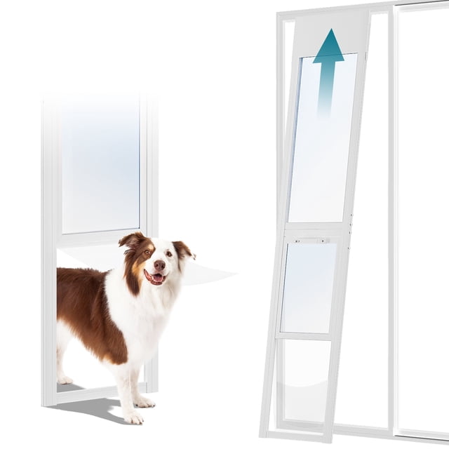Slsy Dog Door for Sliding Glass Door, Adjustable Height 68.9"–74.8", Insert Pet Door Panel with Lock for Renters and Apartments, Ideal for Small Dogs and Cats – XS
