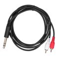 thumbnail image 2 of Cergrey 6.35mm Male To Dual For Male Audio Cable 1.5m Audio Adapter Converter Splitter Cable For Mixer, Power , DVD Player, 2 of 8