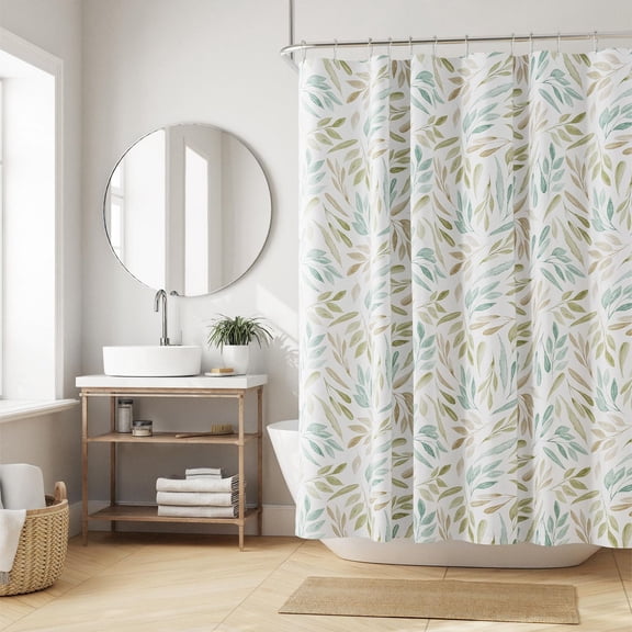 Mainstays Decorative Fabric Shower Curtain with Botanical Designs