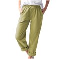thumbnail image 2 of Mikilon Women Casual Solid Color Pockets Elastic Waist Comfortable Straight Pants, 2 of 5