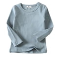 thumbnail image 1 of T-shirts Filles Bébé Garçon Fille Col Rond Manches Longues Doux Hauts Filles Bleu Ciel 5-6 Ans, 1 of 2