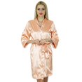 thumbnail image 1 of Bimba Women Short Satin Getting Ready Robe Bridesmaid Kimono Sleeve Coverup, 1 of 1