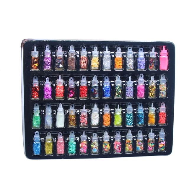 Riforla 48Pcs Sequins/Glitter Filler Soft Slime Toys for Children Mud DIY Kit Slime As Show