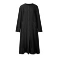 thumbnail image 4 of Gspmoly Robes d'Été pour Femmes 2025, Mode pour Femmes Col Rond Ample Manches Longues Uni Robe Longueur Cheville Longue Robe Robes de Travail pour Femmes Économies d'Été Liquidation, 4 of 8