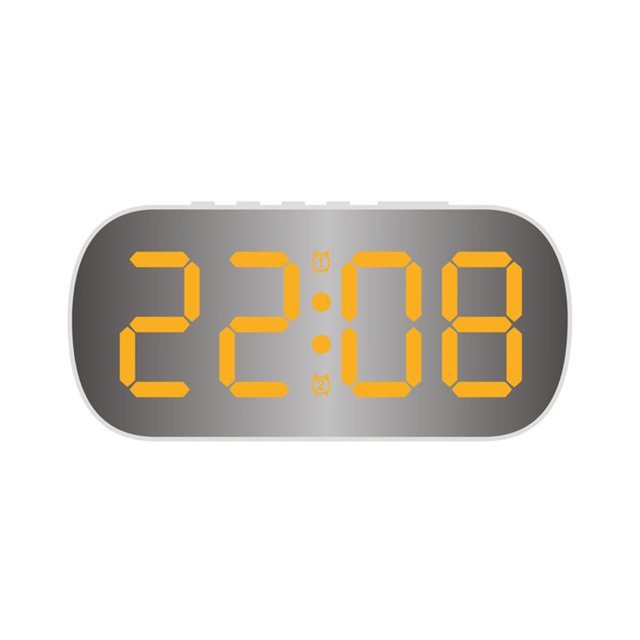 Maytalsory Table Clock Two Alarms Brightness Adjustment Night Mode 2. Time Alarm Clock White yellow light