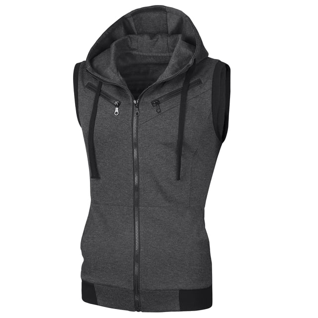 INSPIRE CHIC Veste à Capuche Zippée avec Poche Kangourou pour Hommes
