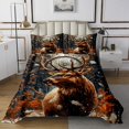 thumbnail image 1 of Ensemble de Courtepointe Renne Attrape-Rêves Ensemble Couvre-Lit King, Ensemble de Couvre-Lit Plume Boho Animaux de la Forêt Matelassés, Décor Bohème Exotique, 1 of 5