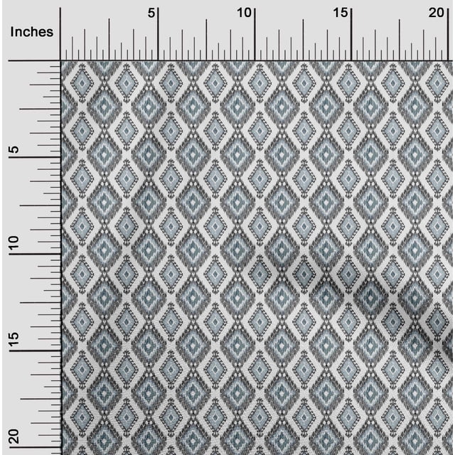 oneOone Polyester Lycra Fabric Argyle Style Ikat Printed Craft Fabric BTY 56 Inch Wide