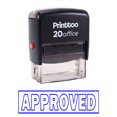 thumbnail image 1 of Printtoo Office Stationary APPROVED Self Inking Rubber Stamp Custom Stamp - Blue, 1 of 1