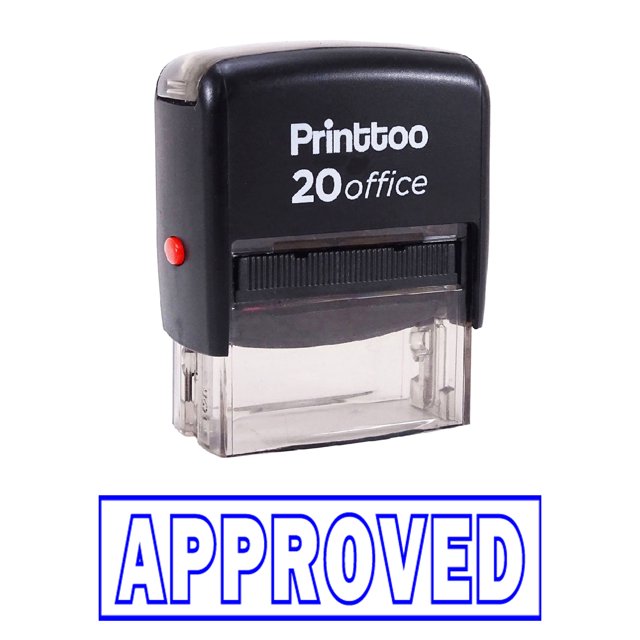 Printtoo Office Stationary APPROVED Self Inking Rubber Stamp Custom Stamp - Blue