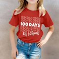 thumbnail image 2 of Hauts d'Été Garçons Filles T-Shirts Décontractés Imprimé Lettre Col Rond Manches Courtes Pull T-Shirt Quotidien Printemps pour Enfant 4-5T, 2 of 4