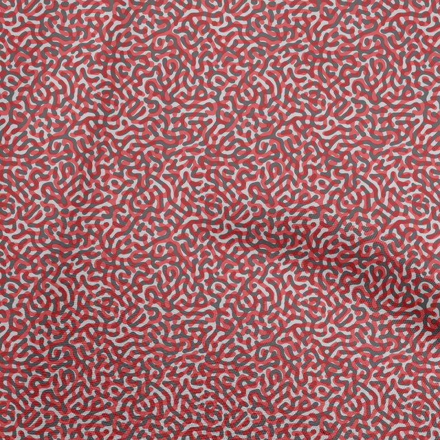 oneOone Tissu Georgette Viscose Rouge Abstrait pour Couture Tissu Imprimé au Mètre 42 Pouces de Large
