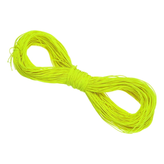 Uxcell Elastic Cord Heavy Stretch String Rope for Crafting DIY Sewing Hook Straps Camping Tie Down Strap Bright Yellow 1mm x 100m