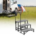 thumbnail image 1 of VEVOR RV Steps with Handrail, 3 Steps, 660 lbs Load Capacity, Heavy Duty Outdoor RV Stairs with Non-Slip Mat for Elderly and Pets, Portable Stairs for Hot Tub, Camper, Mobile Home, Porch, Pool, SPA, 1 of 9