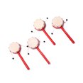 thumbnail image 3 of 2pcs 7cm Sheepskin Drumhead Rattle-drums Wooden Red Handle Shaking Drum Early Educational Traditional Toy Musical Instruments for Kids, 3 of 9