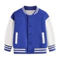 thumbnail image 1 of Girls Coats & Jackets Child Autumn Spring Long Sleeved Color Block Baseball Blue Cute Fall Tops for Girls ,5-6 Years, 1 of 4