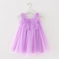 thumbnail image 2 of LEEy-world Vêtements pour Fillettes, Robe à Nœud pour Bébé, Robe Princesse à Rayures Mignonnes, Violet, 2 of 3