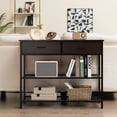 thumbnail image 2 of Costway Console Entryway Sofa Table with 2 Drawers for Entrance Living Room Black Walnut, 2 of 10