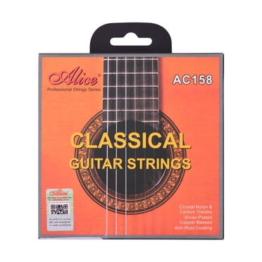 Yeacher Alice AC158-N Cordes de Guitare Classique Cristal Nylon et Carbone (g) Ensemble de Cordes de Guitare pour Guitares Classiques de 34 à 39 Pouces