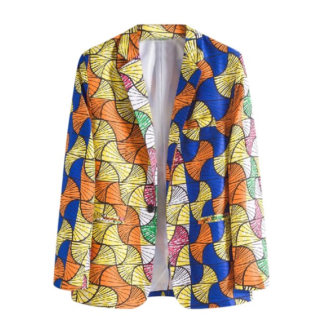 Men‘s Autumn And Winter Long Sleeve Printed Suit Coats Blouse