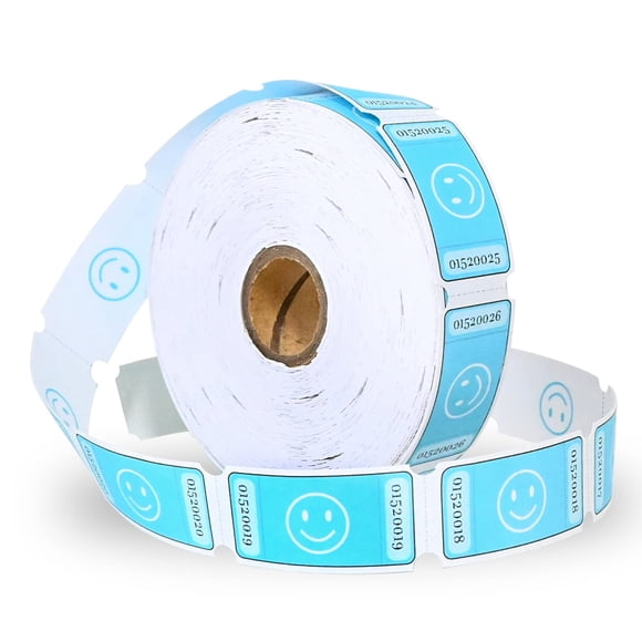 L LIKED Smile Tirage Billets Rouleau Chaque Billet 1 Pieds'x2 Pieds', pour Événements, Entrée, Récompense de Classe, Collecte de Fonds et Prix,1000 Billets/rouleau Simple