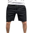 thumbnail image 1 of Yuzhih Men's Summer Shorts Casual Solid Color Drawstring Frayed Raw Hem Shorts Outdoors Workout Athletic Shorts, 1 of 6