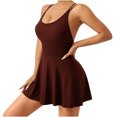 thumbnail image 2 of Ovzne Robes pour Femmes 2025 Robe pour Femme Mode Aguichant Ajustée Décontractée Solide Combinaison de Yoga Shorts Corset Robe d'Été Liquidation, 2 of 3