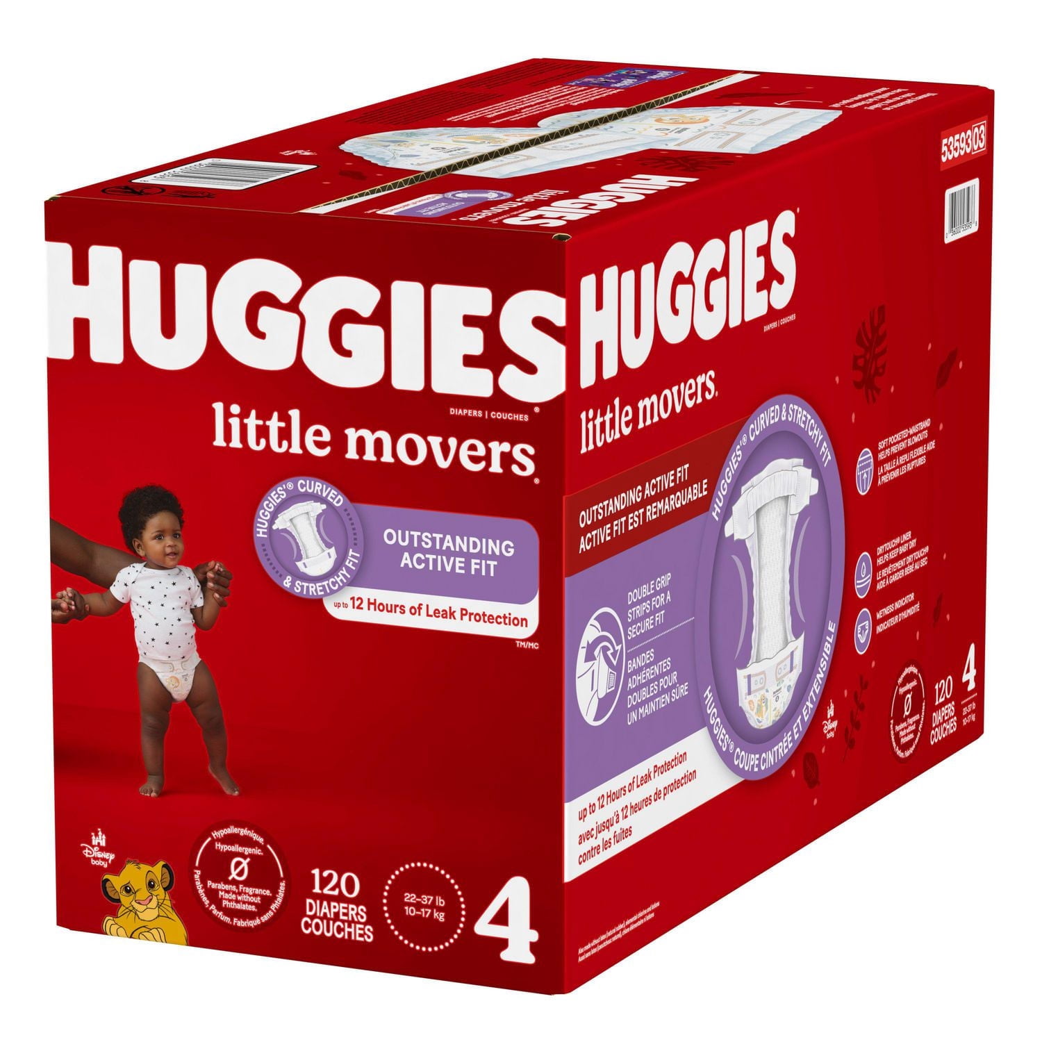 Huggies Little Movers Baby Diapers, Mega colossal pack, 3 (16-28 lbs), 136 Count