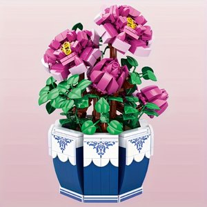 Exquisite Peony Building Block Set, Beautiful Orchid Design, Gift For Boys And Girls