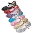 thumbnail image 4 of Filles filles Princesse Robe Chaussures Enfant en Bas Talons Scintillent Fête Chaussures de Mariage Marie Jane Paillettes Chaussures, 4 of 9
