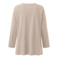 thumbnail image 5 of Breezora Tunique à Col Rond Oversize pour Femmes, Manches Longues, Chemise Rayée, Blouse Douce à Coupe Ample, Tenue Décontractée Décontractée, Confort Quotidien 2026, Taille P, Beige, 5 of 5