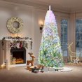 thumbnail image 4 of 4.5-9ft Snow Flocked Slim Pencil Christmas Tree - Lightweight Artificial Xmas Tree with Metal Stand, 4 of 5