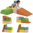 thumbnail image 1 of Qaba Climbing Toys for Toddlers, Soft Foam Climbing Blocks, Orange/Green, 1 of 10