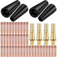 thumbnail image 3 of 48pcs Flux Core Gasless Nozzle Tips Kit Heat Resistant Replacement Gasless Nozzles Durable Brass Welding Contact Tips Kit Gas Diffusers Welder Accessories, 3 of 11