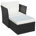 thumbnail image 3 of vidaXL Chaise de Jardin avec Tabouret en Rotin Synthétique Noir, 3 of 5