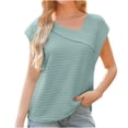 thumbnail image 1 of Timegard Womens Tops Irregularly V Neck Cap Sleeve Solid Color Comfy Blouse Dressy Casual Tank Tops, 1 of 4