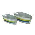 thumbnail image 1 of Set of 2 Boat Planters, 15 Inch Galvanized Metal Flower Tubs, 1 of 8