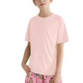 thumbnail image 2 of XIMIN Baby Boys Rash Guard Solid Color Shirts Short Sleeve Quick Dry Swim Shirts UPF 50+ Sun Protection for Kids Athletic Summer Shirt (7-8 Years, Pink), 2 of 9