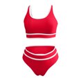 thumbnail image 4 of FAIWAD Womens 2 Piece Swimsuits Sports Color Block Bikini Sets Removable Bra Pad Full Coverage Bathing Suits for Girls, 4 of 5