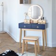 thumbnail image 4 of Costway Vanity Makeup Table Touch Screen 3 Lighting Modes Dressing Table Set Navy Blue, 4 of 10