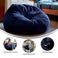 thumbnail image 2 of Oversized Solid Navy Blue Bean Bag Chair, 2 of 9