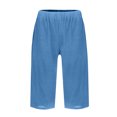 thumbnail image 4 of Womens Casual Shorts Summer Drawstring Elastic Waist Comfy Shorts with Pockets, 4 of 5